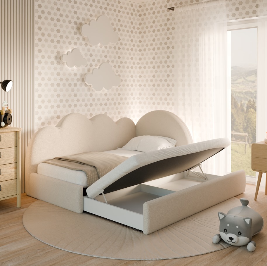Łóżeczko dziecięce Chmurka z szuflada oraz dodatkowym spaniem - obrazek 2
