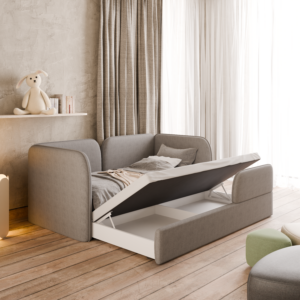 Łóżeczko dziecięce Naomi z szuflada oraz dodatkowym spaniem